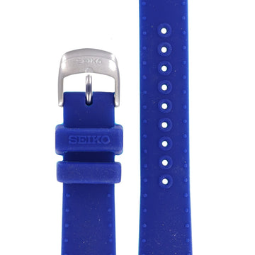 Seiko 3M22 - 0D80 & 3M22 - 0D89 Watch Band 4H69JB Blue Silicone 16 mm Kinetic - Watch Plaza