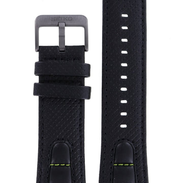 Seiko 4A9R1 B 22 - SKA425 - 5M62 - 0CA0 Watch Band 4A9R1ML Black Leather 22 mm Kinetic Pilot - Watch Plaza