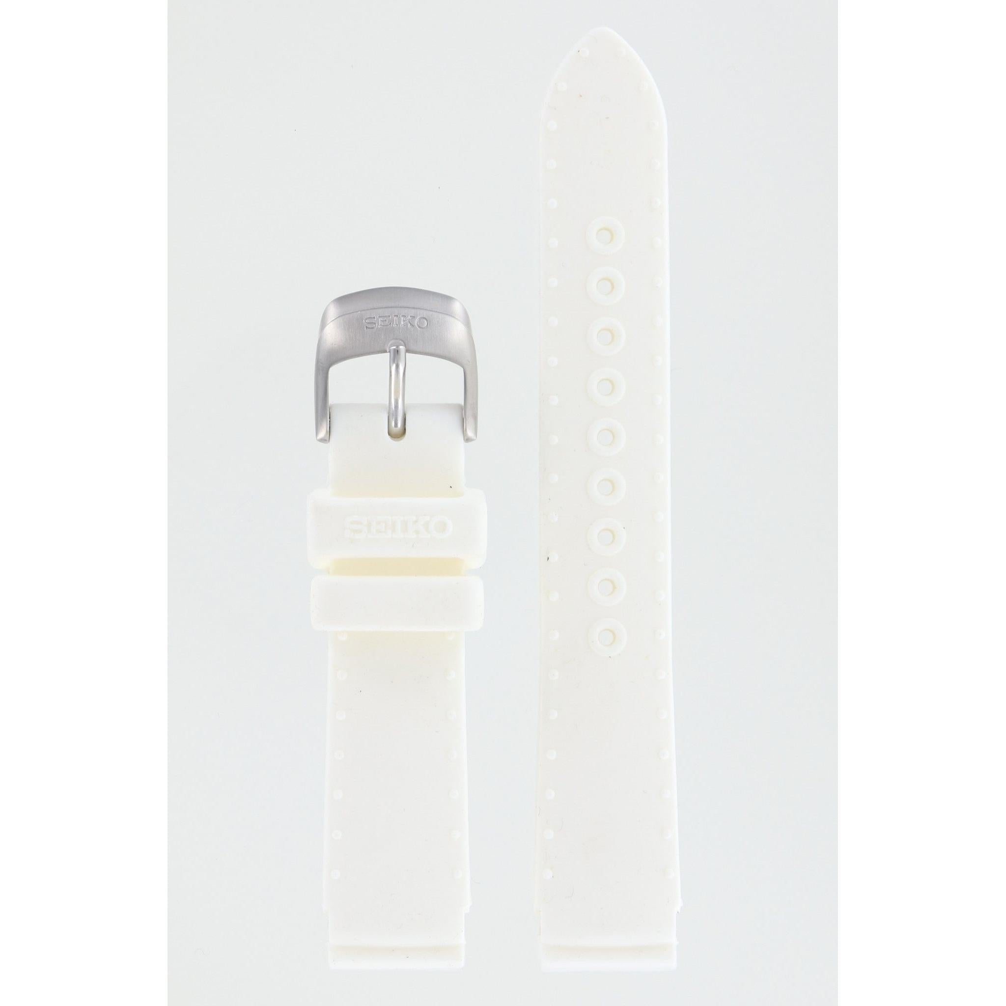 Seiko 4GY1 Japan B 16 - 3M22 - 0D40, 0D49, 0D80 & 0D89 Watch Band 4GY1JB White Silicone 16 mm Kinetic - Watch Plaza
