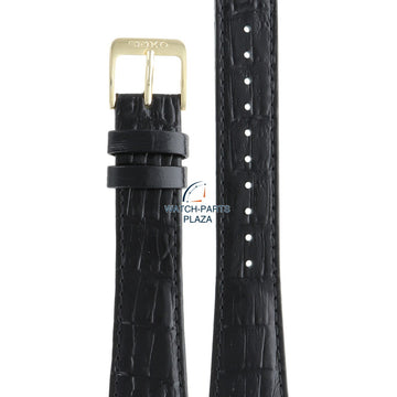 Seiko 4LH9KB Watch band 7N00 / 7N01 black leather 20 mm - Quartz - Watch Plaza