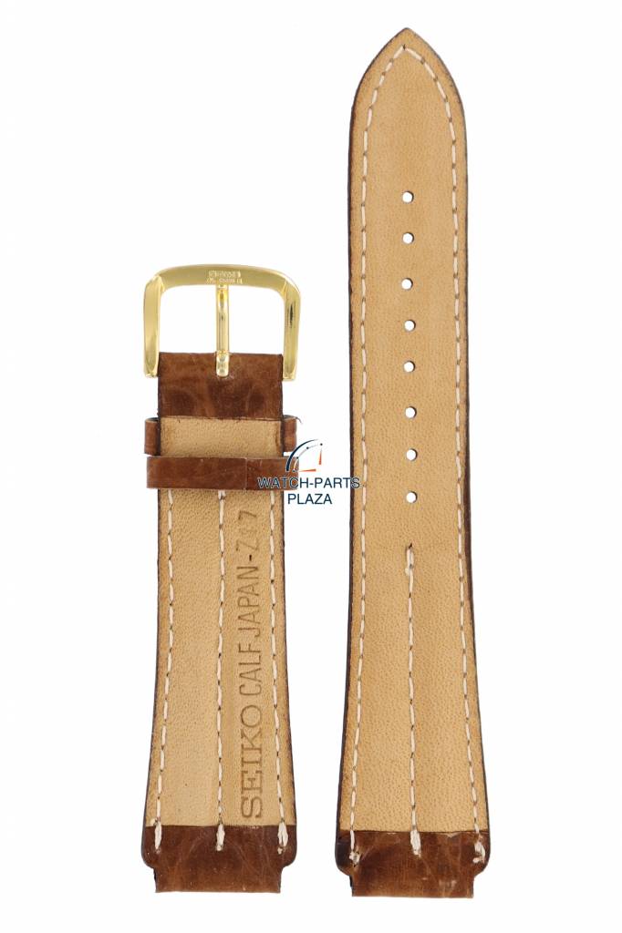 Seiko Age Of Discovery Brown Leather Watch Band 17mm 5M22 - 6B00 Moon Phase 7T32 - 6E50 - Watch Plaza