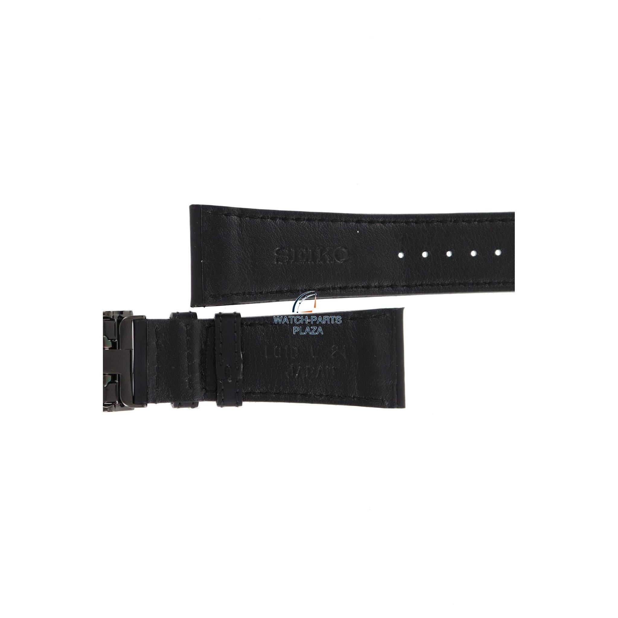 Seiko Ananta SAEC013 / SPB023J1 watch strap black leather 6R21 - 00F0 strap LO1D W 24 mm - Watch Plaza