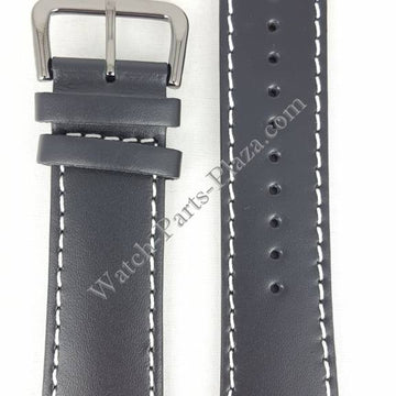 SEIKO Black Watch Strap 4A201 H 22 mm 7T92 0JS0 Genuine Calf Leather Band ION - Watch Plaza