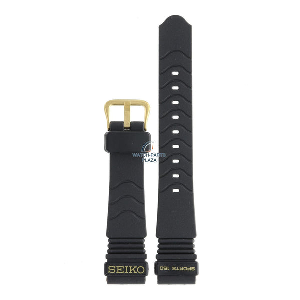 Seiko BPB37G Watch band SDW313 - 7T32 6D9E black rubber / silicone 18 mm - Sports 150 - Watch Plaza