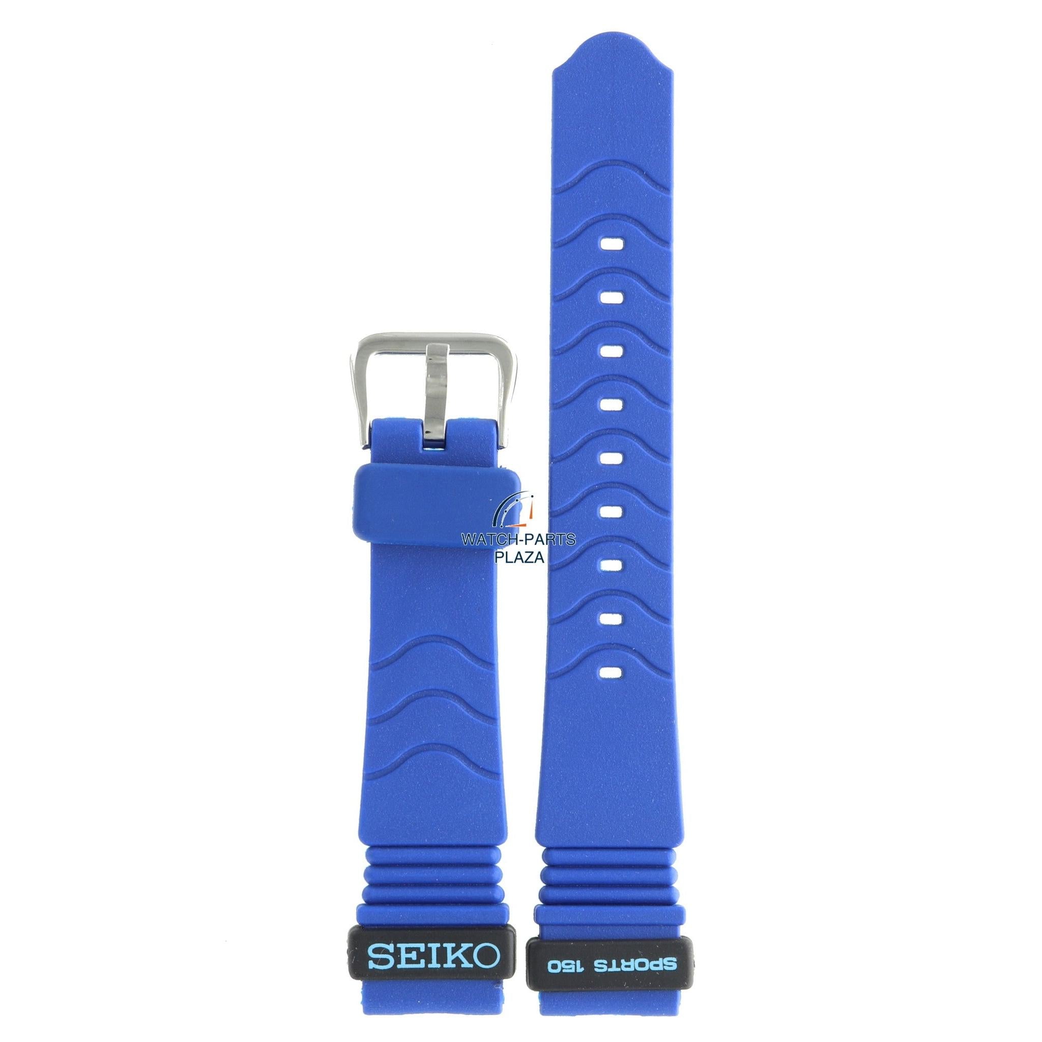 Seiko BPZ66J Watch band SGH047 - 7N33 6A30 blue rubber / silicone 18 mm - Sports 150 - Watch Plaza
