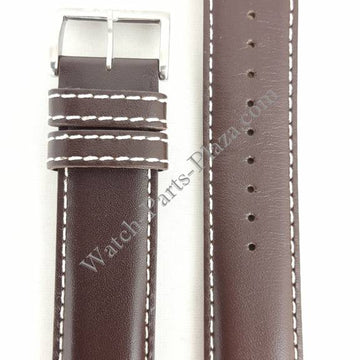 Seiko Flightmaster Brown Leather Band SSC013 Watch Strap L020 B 20mm V172 OACO - Watch Plaza