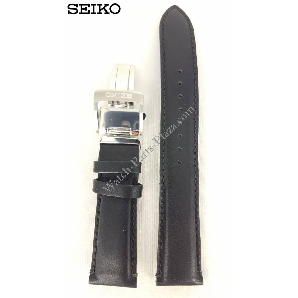 Seiko L0CA011J0 Watch band SARG011 - LOCA B 20 black leather 20 mm - Mechanical - Watch Plaza
