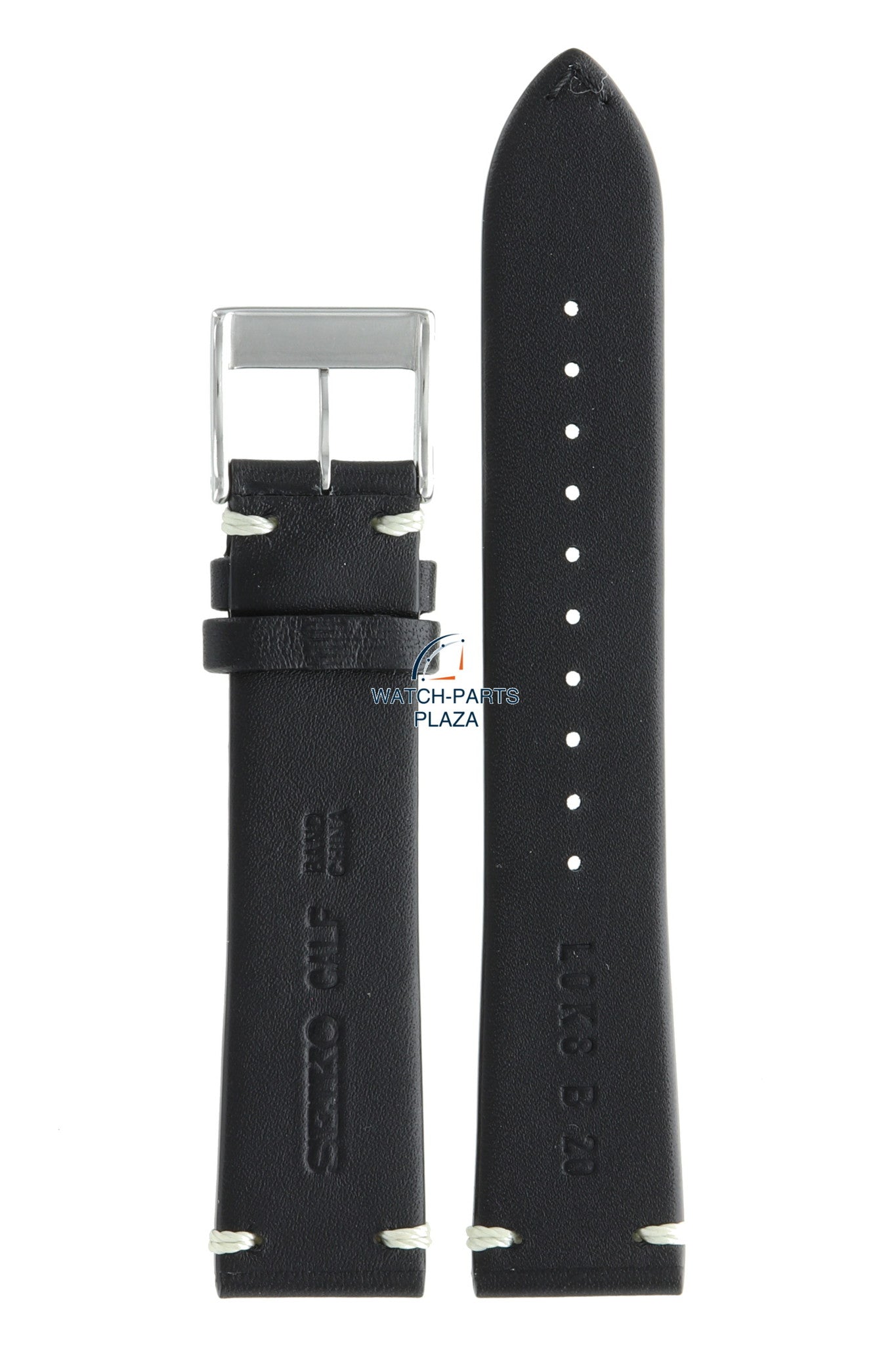 Seiko L0K8011J9 Watch band SPB089 - 6R15 04K0 black leather 20 mm - Alpinist - Watch Plaza