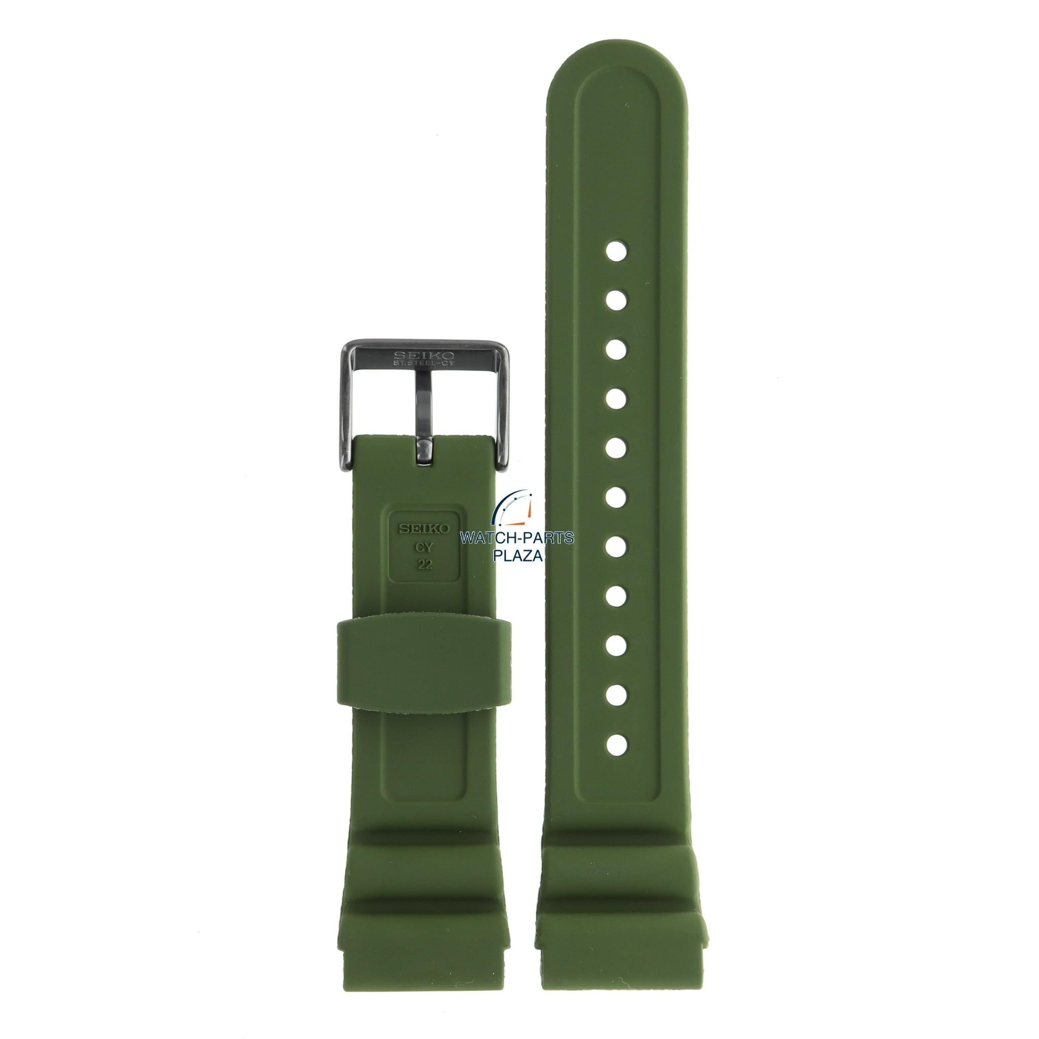 Seiko R040012N0 Watch band SNE535J1 & SNE535P1 green rubber / silicone 22 mm - Prospex Solar - Watch Plaza