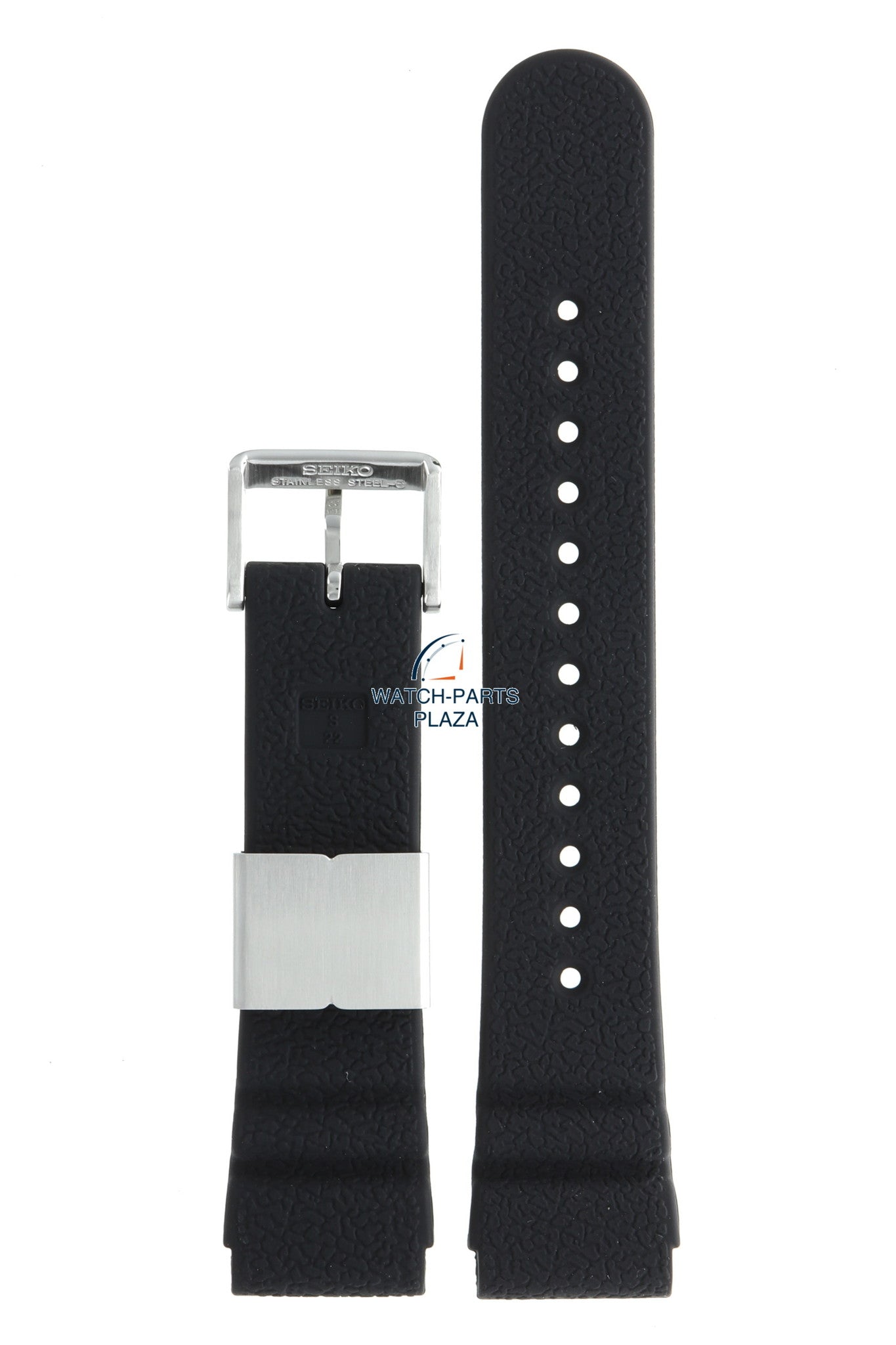 Seiko R043011J0 Watch band SNJ025 & SNJ027 black rubber / silicone 22 mm - Prospex Solar - Watch Plaza