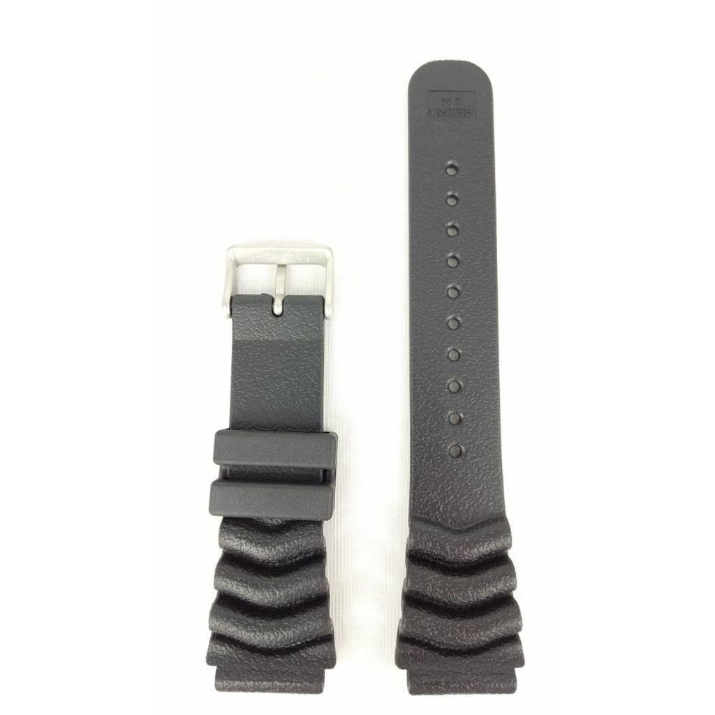 Seiko SKX007 / SKX171K1 Watch Band SKXA63P9 & SDS099P1 Black Silicon Strap Z 22 mm 4FY8JZ - Watch Plaza