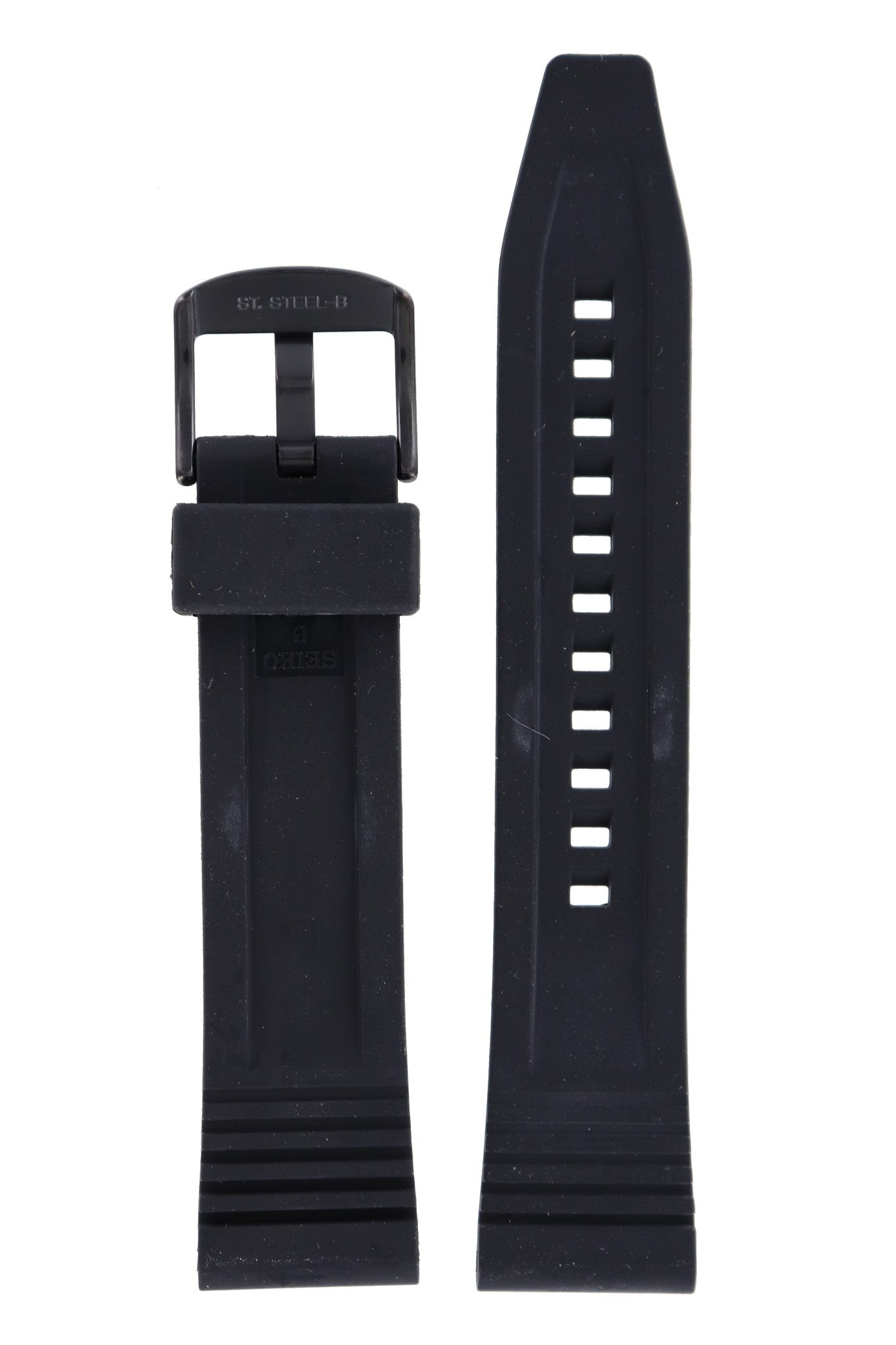 Seiko SKZ274 & SNN249 Watch Band 301N1MR Black Silicone 22 mm - Watch Plaza