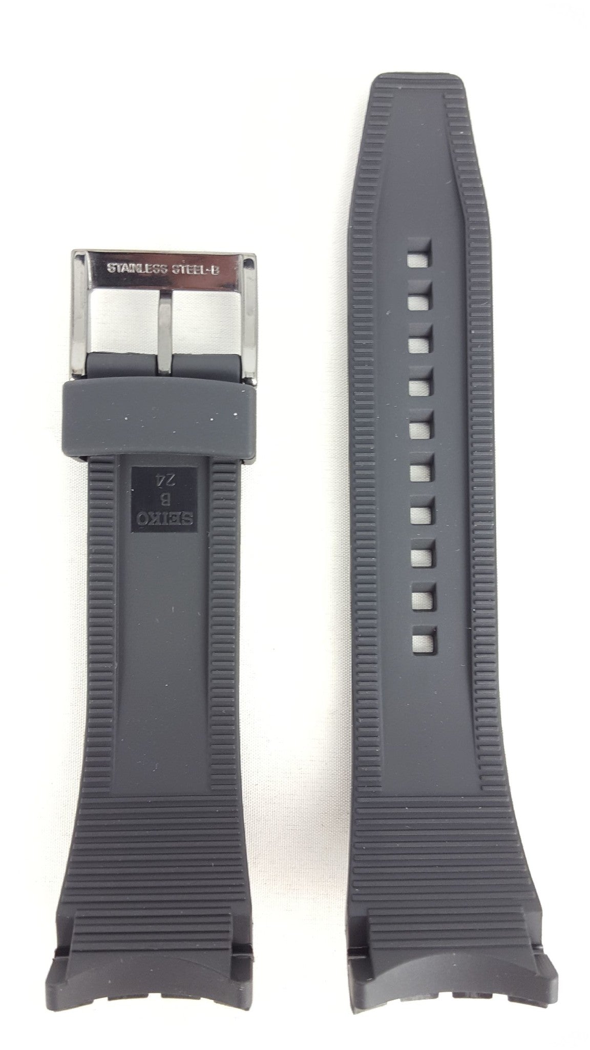 Seiko SNAD88, SNAD85 & SNDD73 Black Rubber Watch Strap 7T62 - 0KH0 Strap 24mm - 4A3K1MR - Watch Plaza