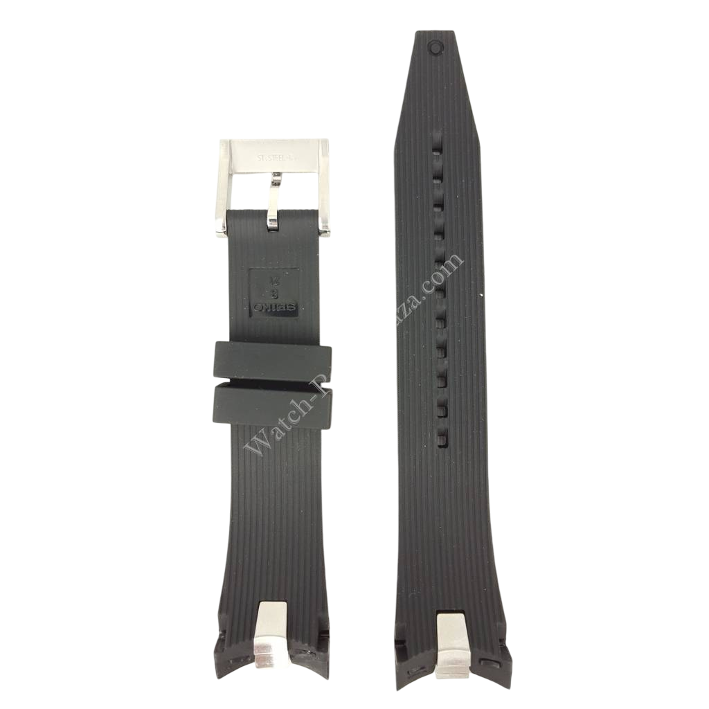 Seiko SNAE87P1 Black Rubber Watch Band 7T62 - 0LC0 Strap 21mm - Watch Plaza