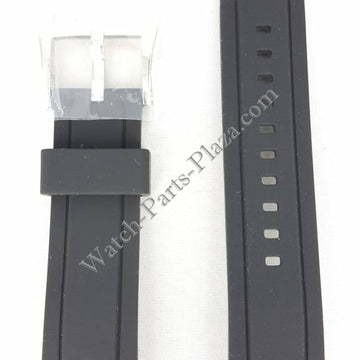 SEIKO SNAF39 SNP101P2 Black Silicon Watch Band 22mm R02L011J0 Kinetic 7D48 - 0AN0 - Watch Plaza