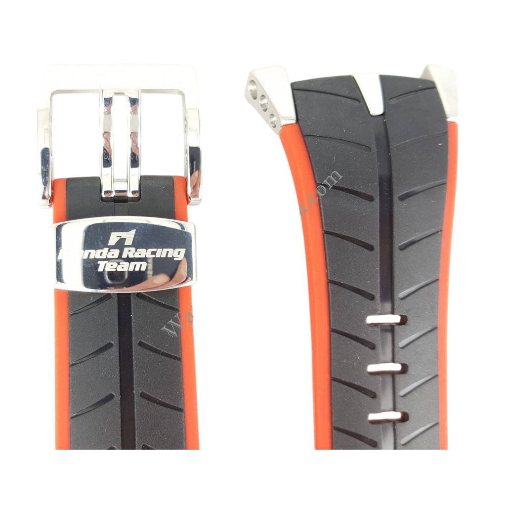 SEIKO SPC009 Honda F1 Racing Strap 7T82 - 0AF0 Black Red Silicone Watch Band - 4LK0JB - Watch Plaza