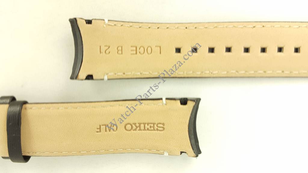 Seiko Sportura Black Leather Watch Band LOCE B21 V198 0AA0 Strap SSC361P1 SRG019 - Watch Plaza
