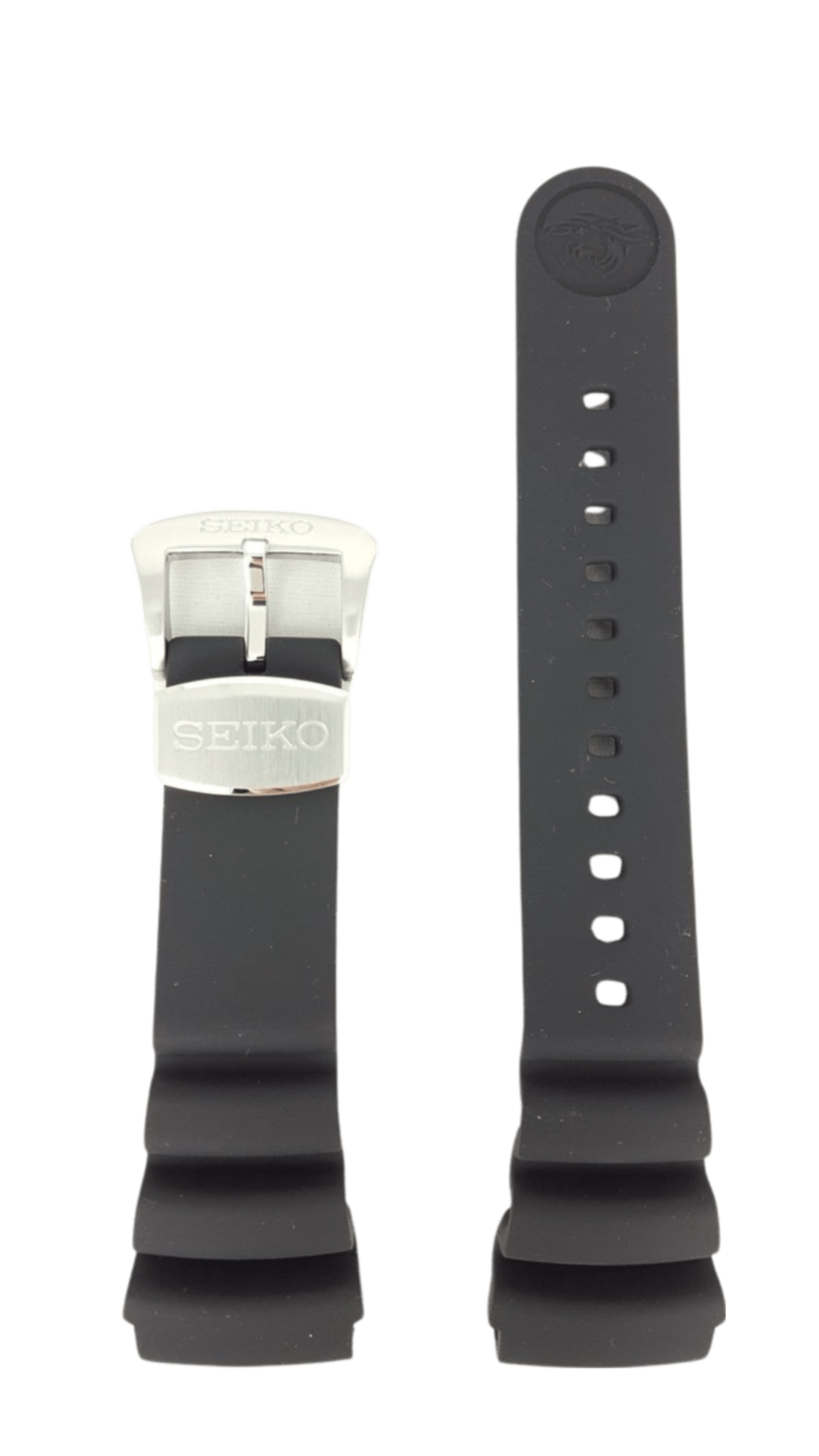 SEIKO SUN021J1 / SUN065P1 Black Silicon Watch Band CY 24mm R01Y011J0 - Watch Plaza
