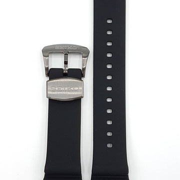 SEIKO TURTLE BLACK SILICON STRAP SRPB55 SRP777 WATCH BAND 4R35 - 01V0 BLACK BUCKLE - Watch Plaza