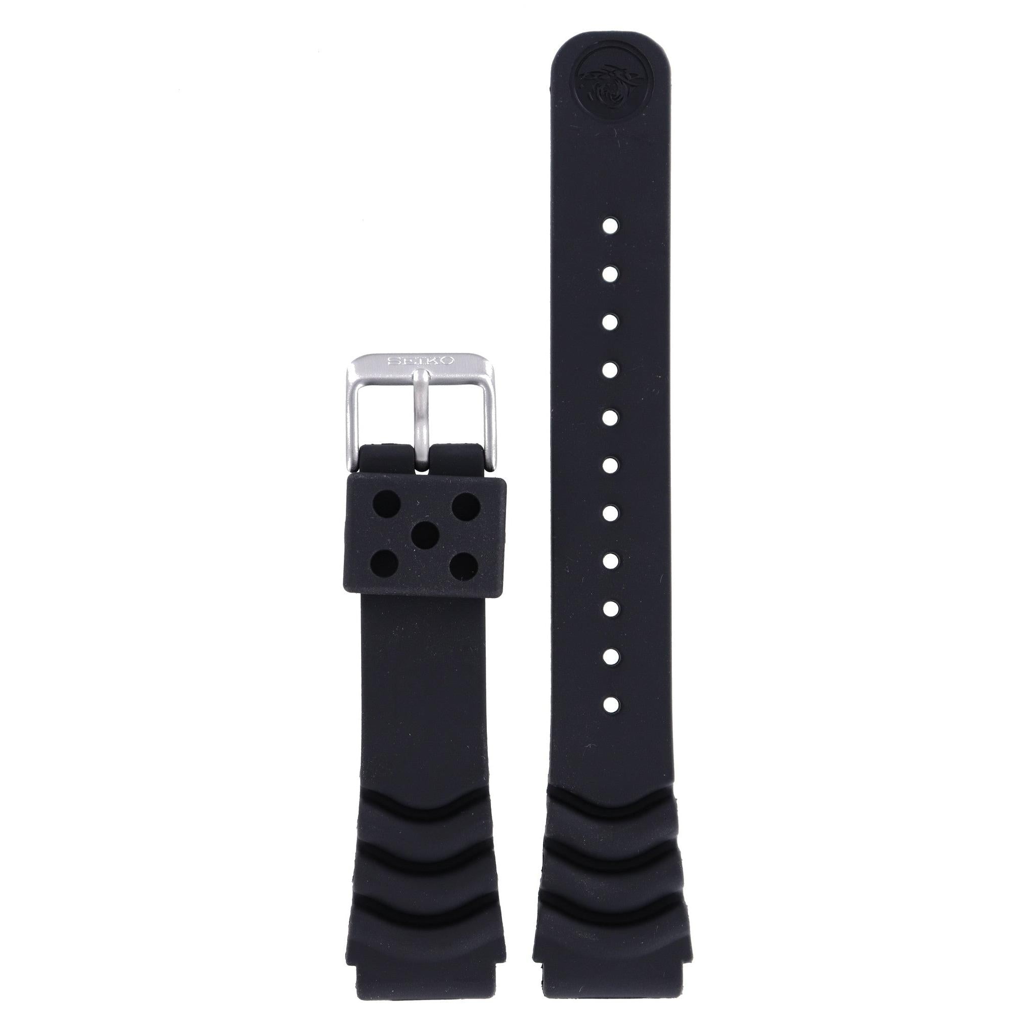 Seiko Z 20 - SNM037 - 7S35 - 00F0 Watch Band 4K30ZZ Black Silicone 20 mm Land Monster - Watch Plaza