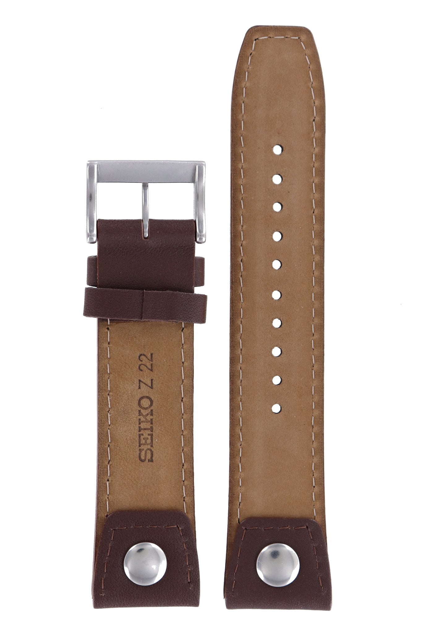 Seiko Z 22 - SNQ041 - 6A32 - 00E0 Watch Band 4K22JZ Brown Leather 22 mm Perpetual Calendar - Watch Plaza