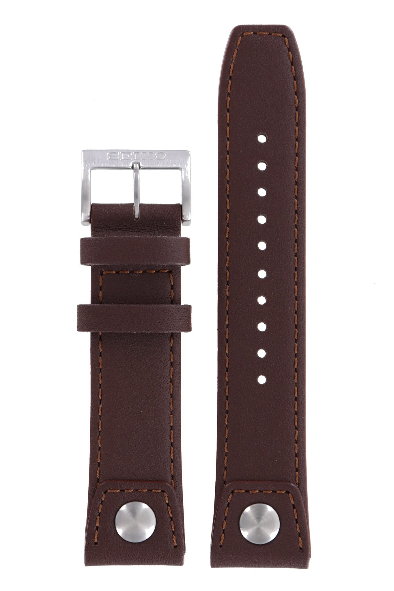 Seiko Z 22 - SNQ041 - 6A32 - 00E0 Watch Band 4K22JZ Brown Leather 22 mm Perpetual Calendar - Watch Plaza
