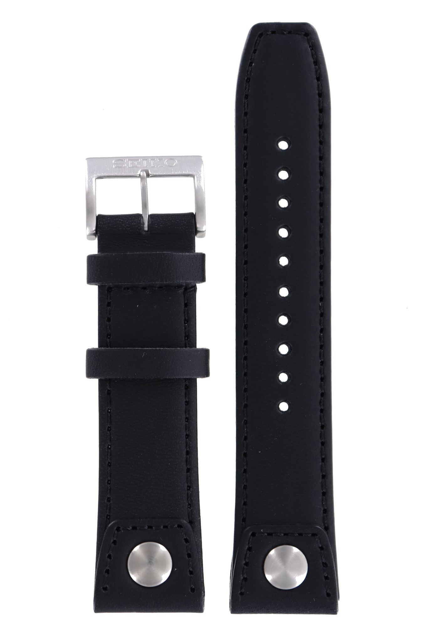 Seiko Z 22 - SNQ043 - 6A32 - 00E0 Watch Band 4K23JZ Black Leather 22 mm Perpetual Calendar - Watch Plaza