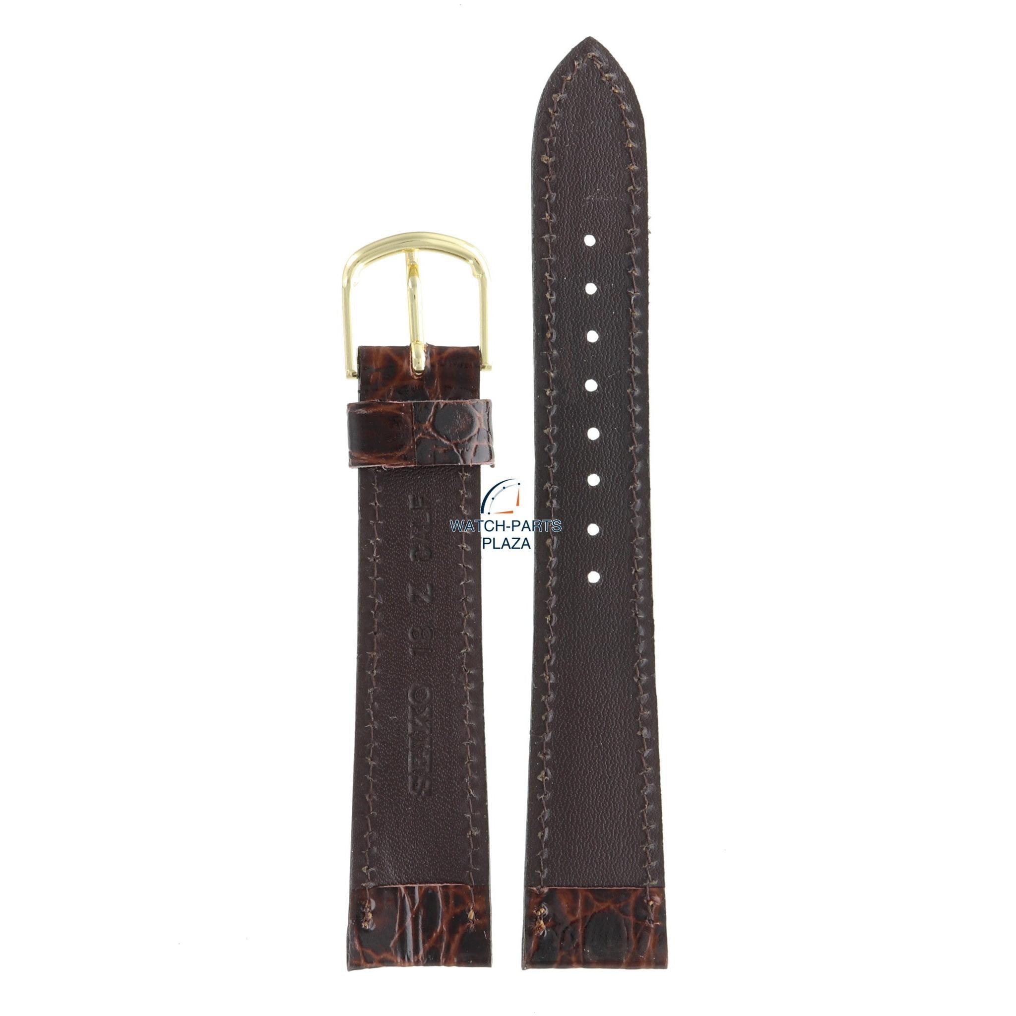 Seiko ZPK23K Watch band SFP150 - 7N00 7A40 dark brown leather 18 mm - Quartz - Watch Plaza