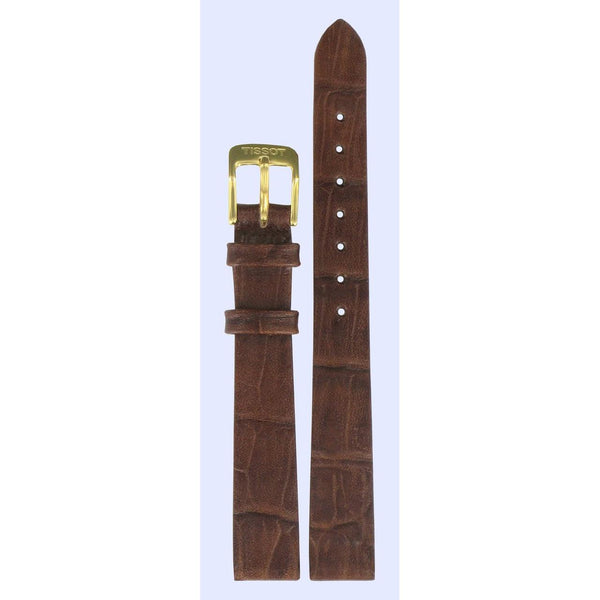 Tissot H634 - T7121 & T7131 Watch Band T600013343 Brown Leather 12 mm Goldrun - Watch Plaza