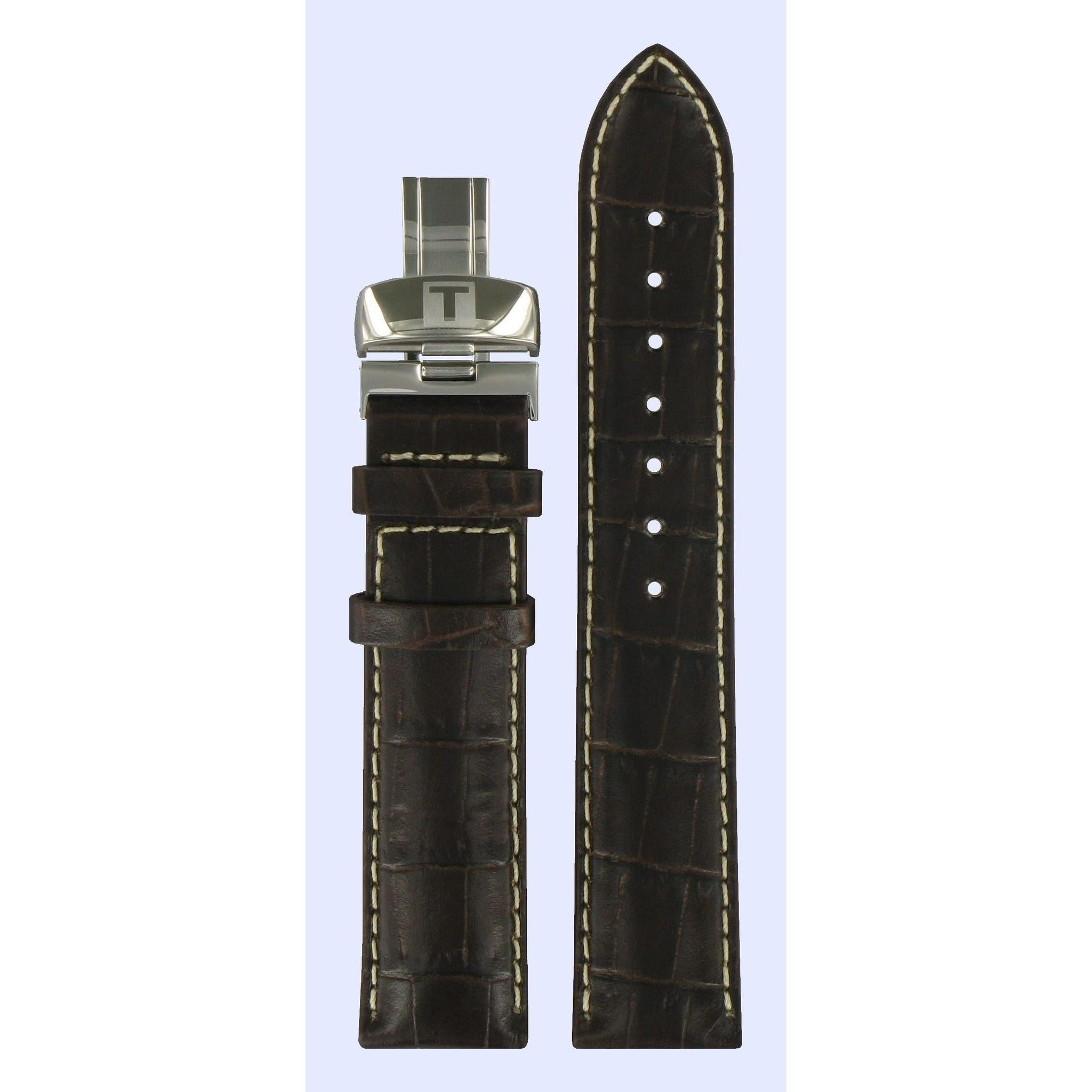 Tissot T006424A T - Classic Watch Band T600026223 Dark Brown Leather 19 mm Le Locle - Watch Plaza