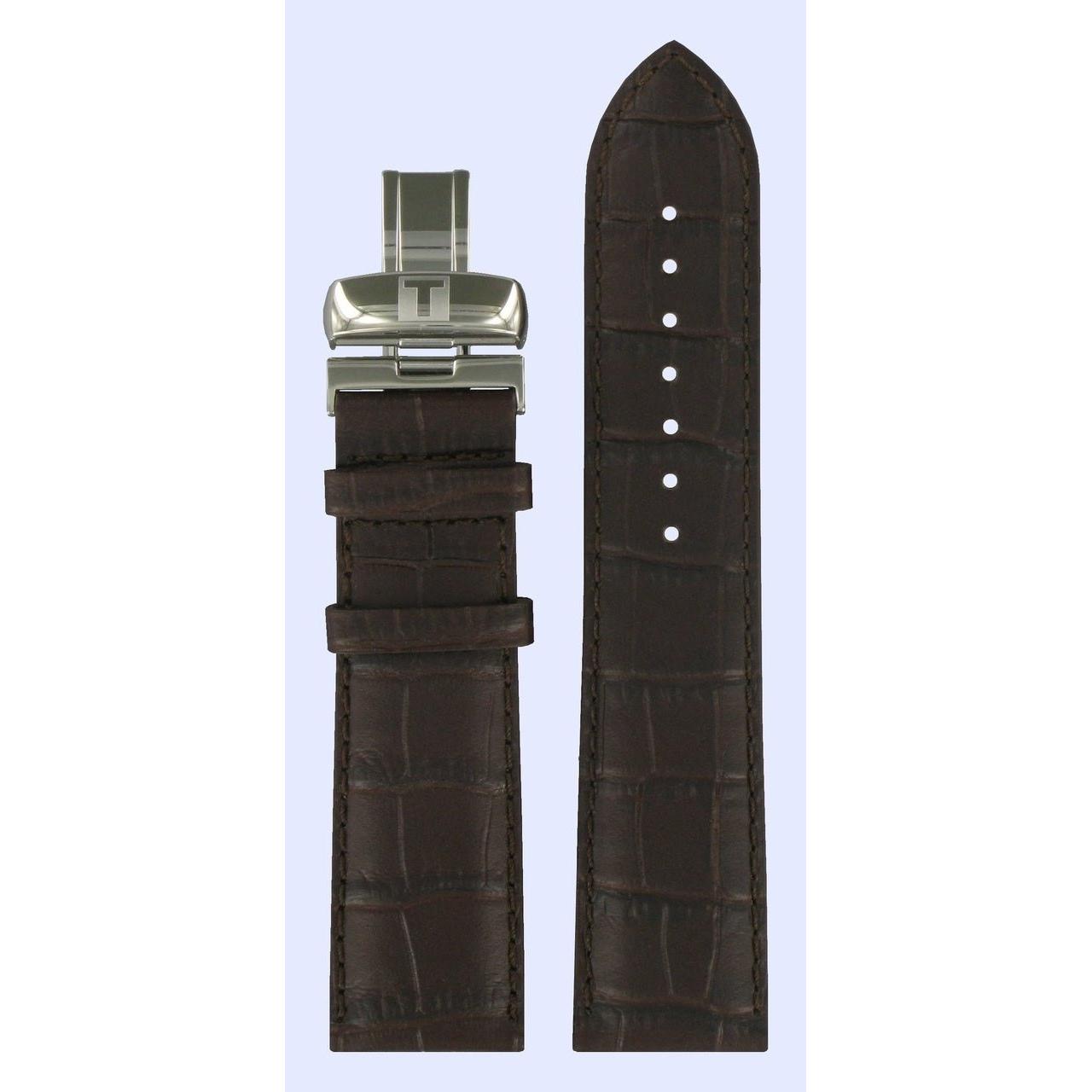 Tissot T006707A Watch Band T600027327 Dark Brown Leather 22 mm Le Locle - Watch Plaza