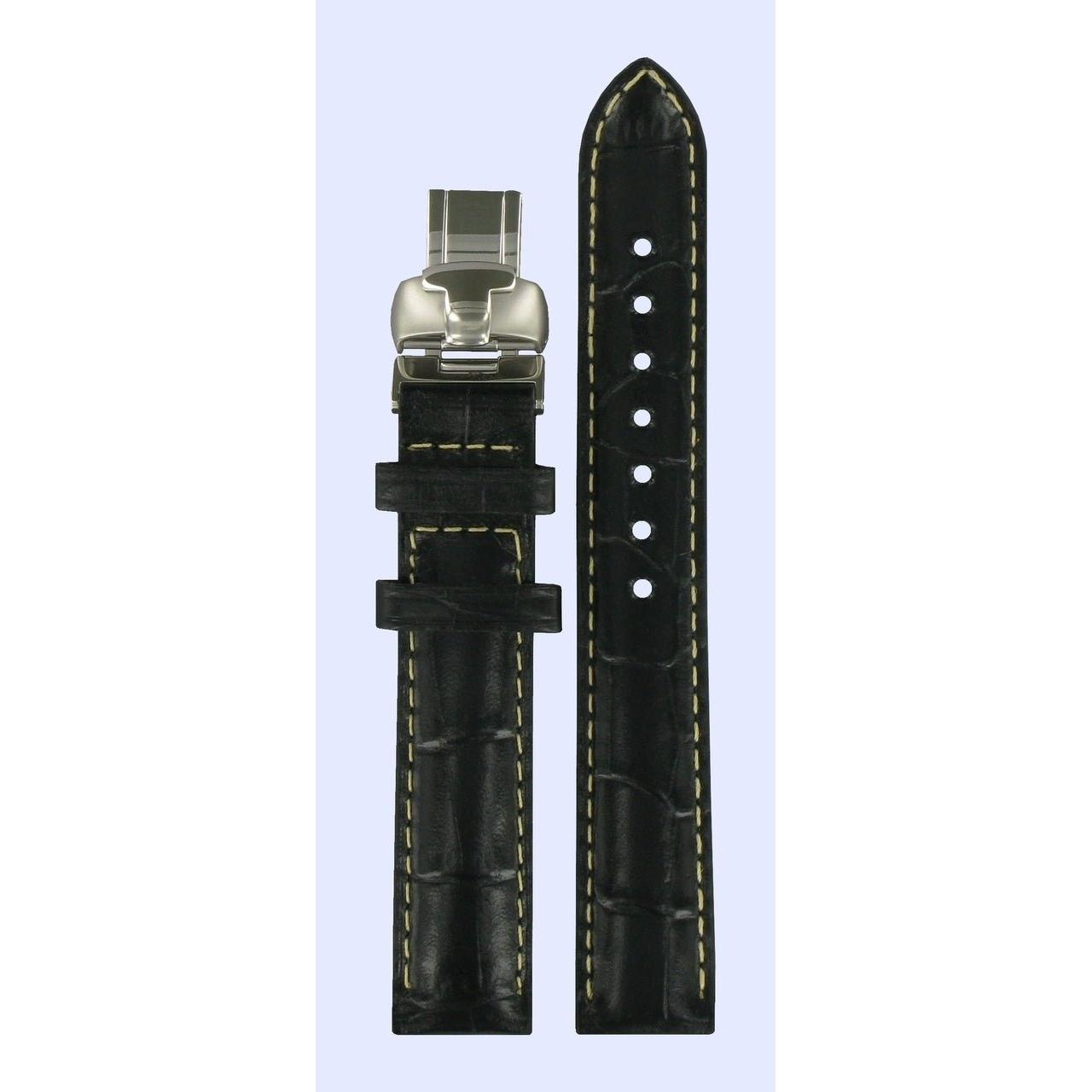 Tissot T007309A Watch Band T600027412 Black Leather 15 mm Generosi - T - Watch Plaza