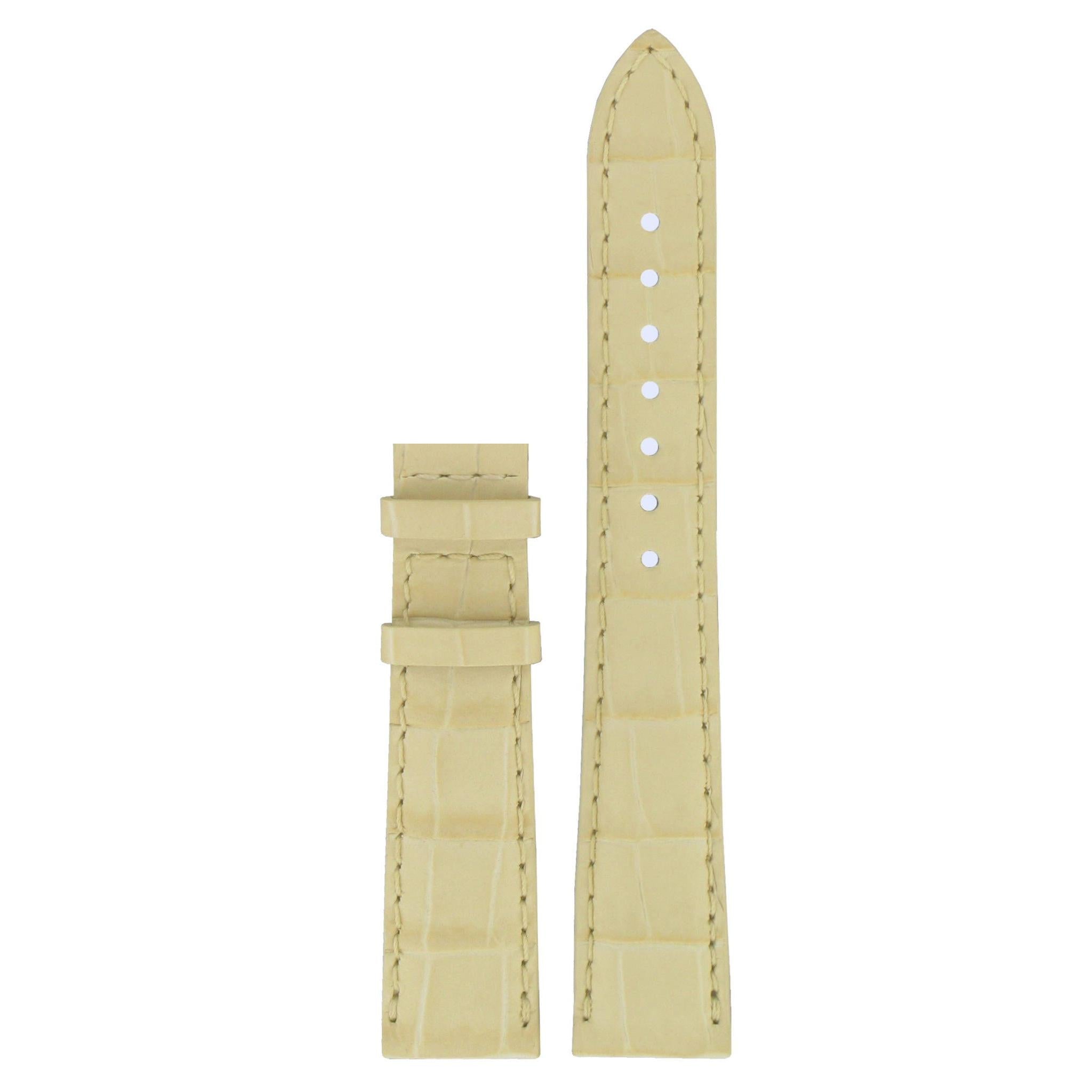 Tissot T008217A Watch Band T610027538 Beige Leather 17 mm PRC 100 - Watch Plaza
