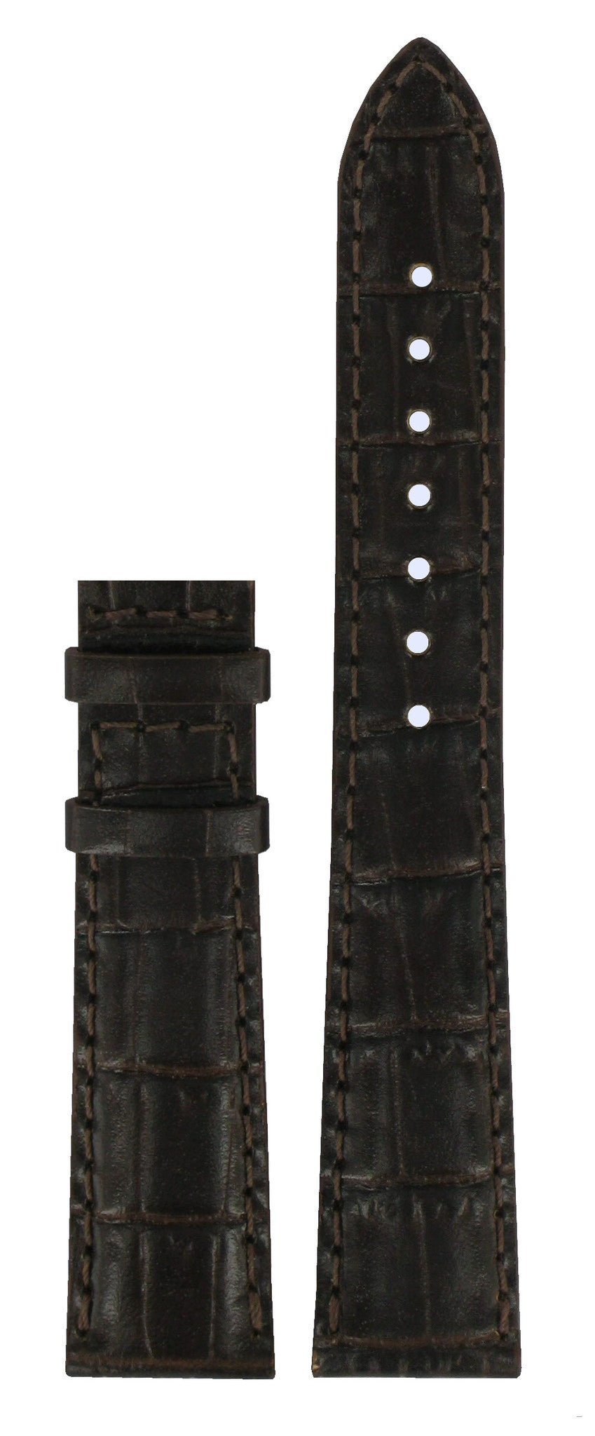 Tissot T008217A Watch Band T610027739 Dark Brown Leather 17 mm PRC 100 - Watch Plaza