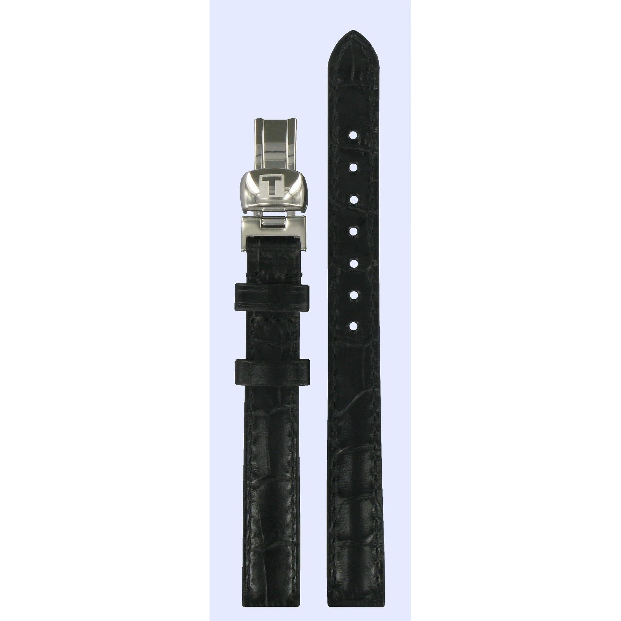 Tissot T015309A Watch Band T600025509 Black Leather 11 mm Happy Chic - Watch Plaza