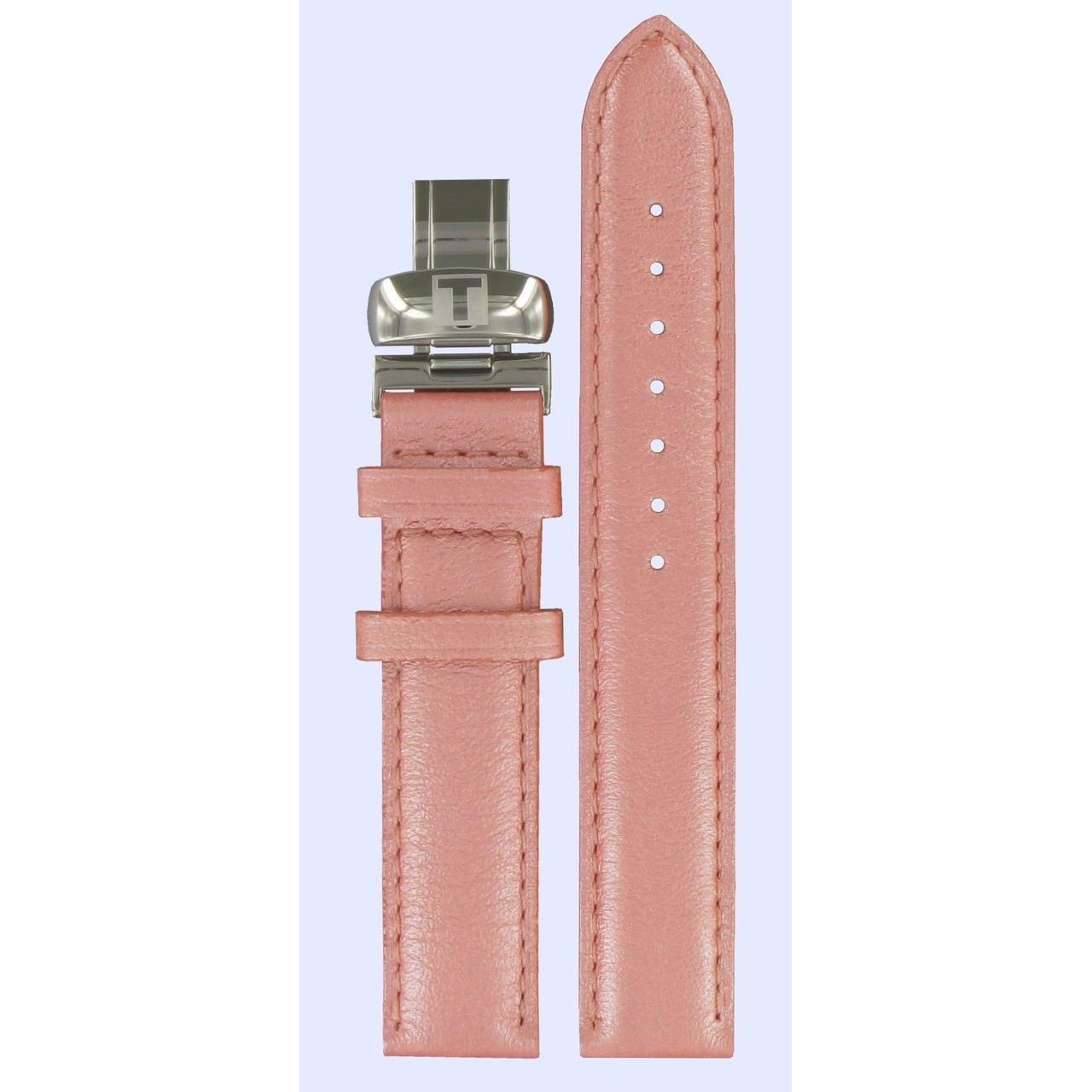 Tissot T017309A Watch Band T600028701 Pink Leather 16 mm Fabulous Garden - Watch Plaza