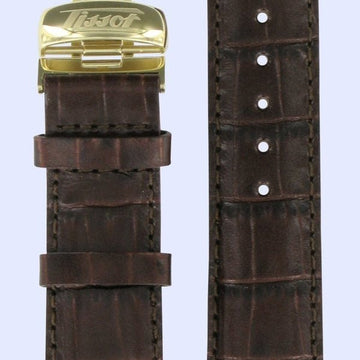Tissot T019430A Watch Band T600029772 Brown Leather 20 mm Visodate - Watch Plaza