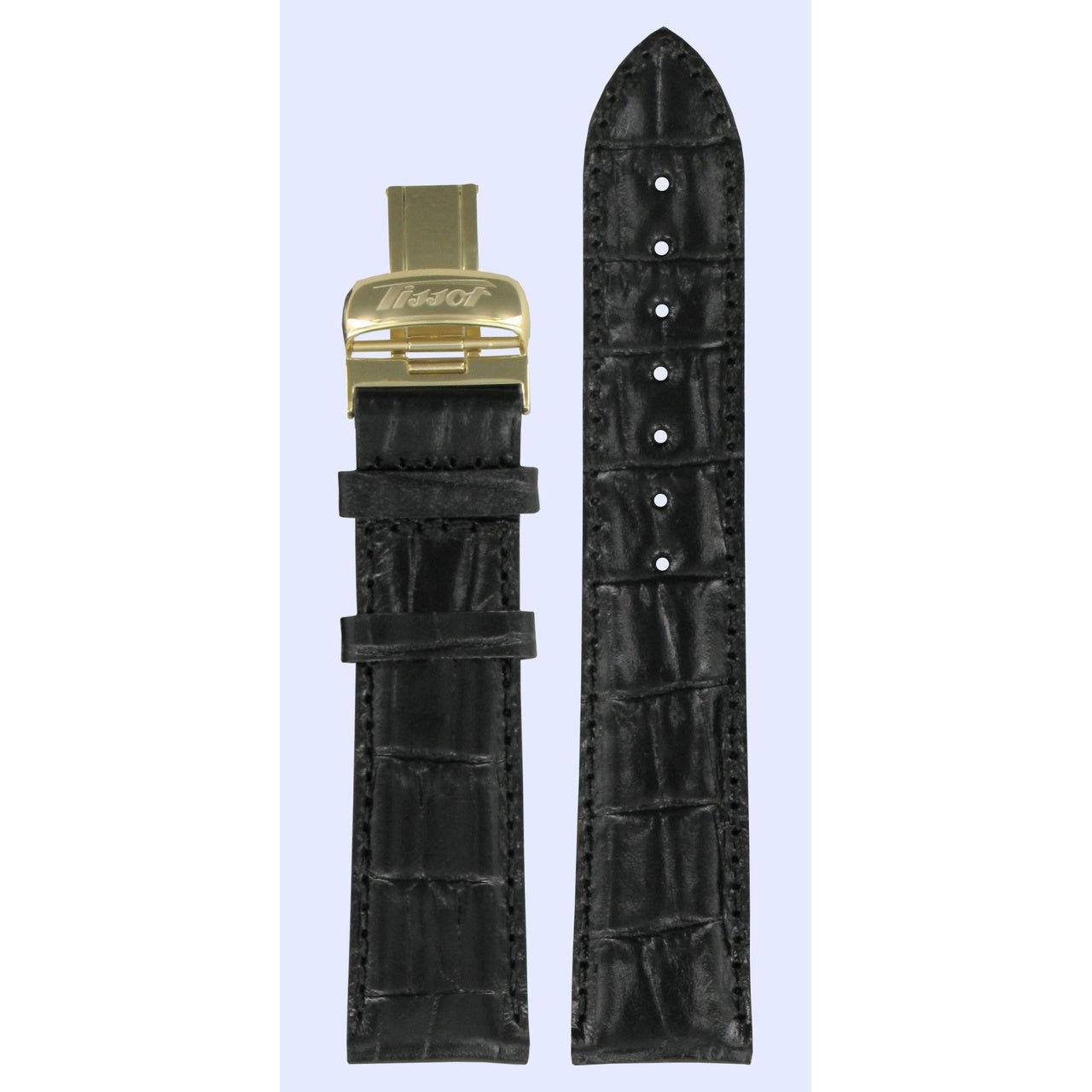 Tissot T019430A Watch Band T600029776 Black Leather 20 mm Visodate - Watch Plaza