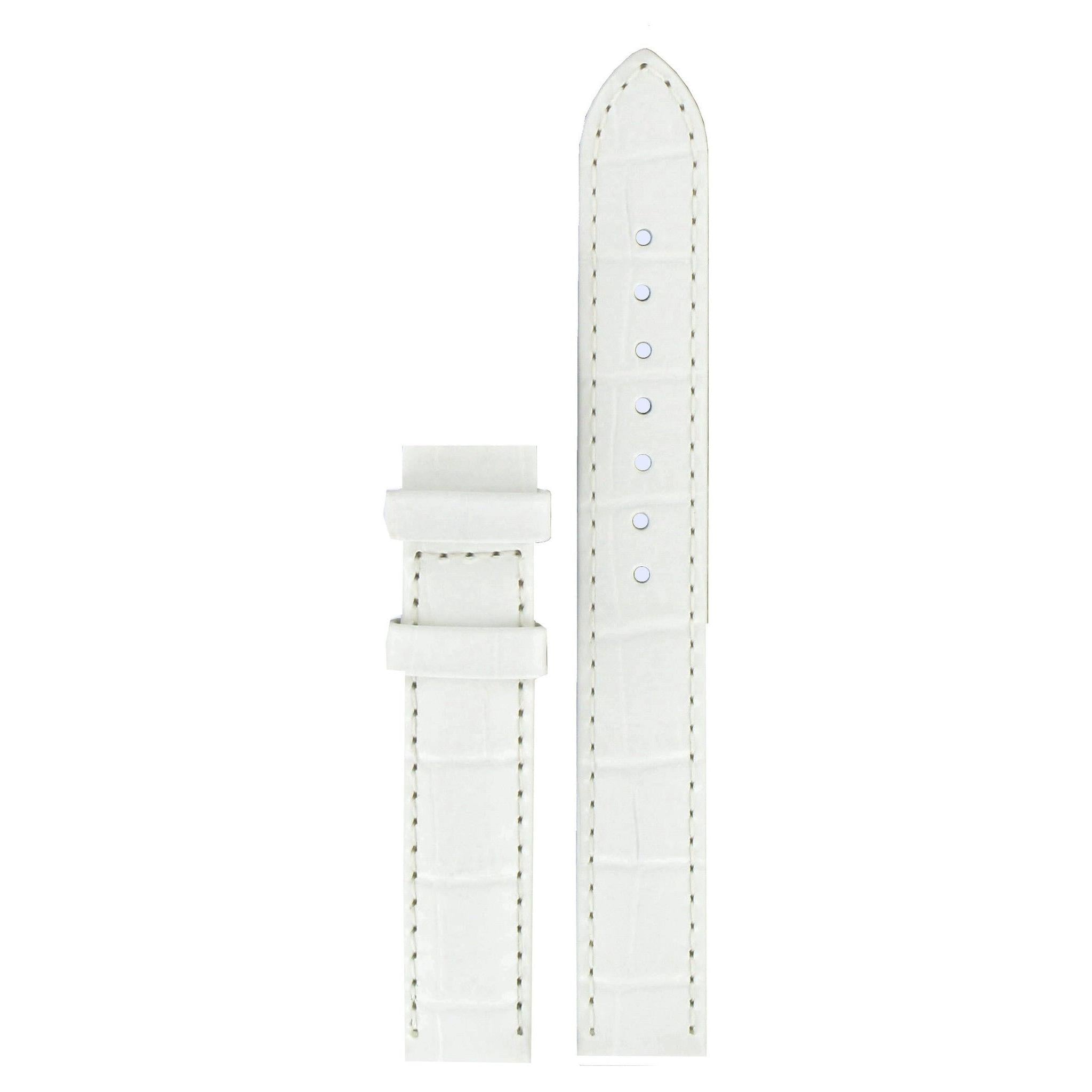 Tissot T02125571 Watch Band T610020014 White Leather 14 mm T - Wave - Watch Plaza