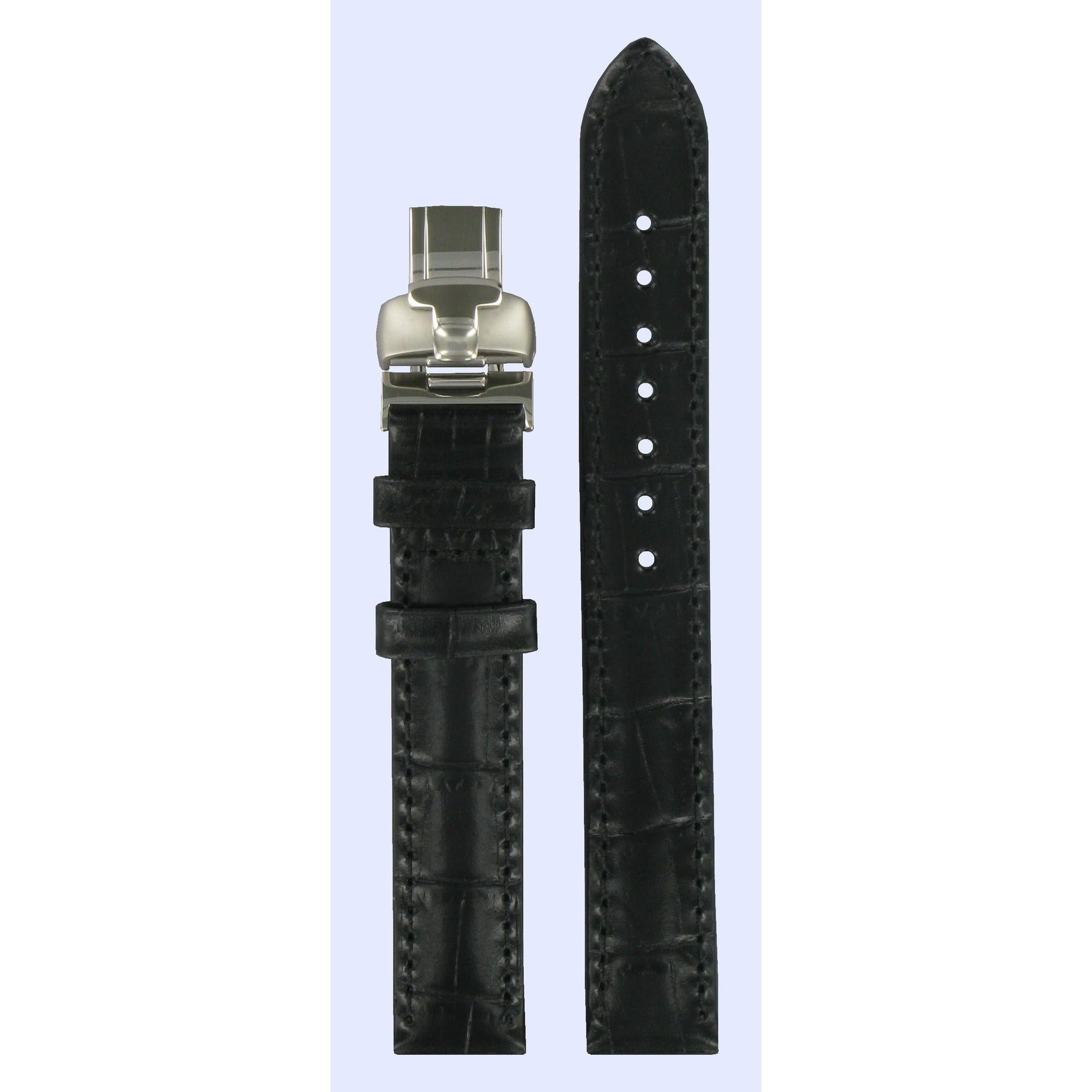 Tissot T045207 & T02122551 Watch Band T600020006 Black Leather 14 mm Bridgeport - Watch Plaza