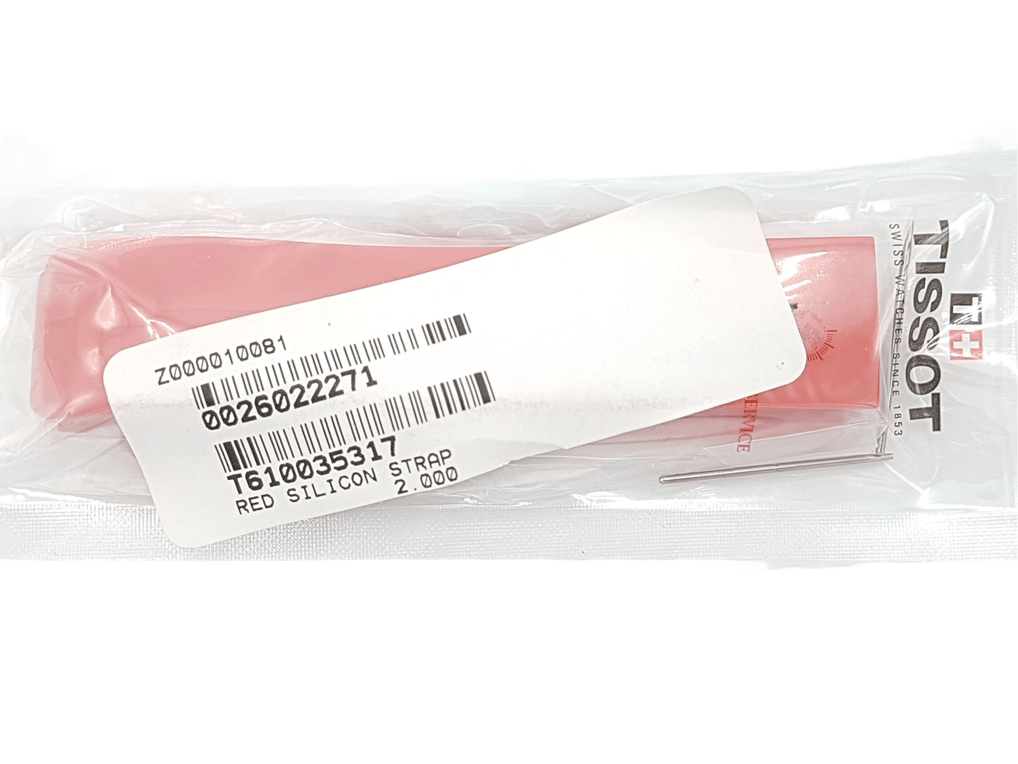 Tissot T047420A T Touch II Watch Band T610035317 Red Silicone 21 mm T - Touch - Watch Plaza
