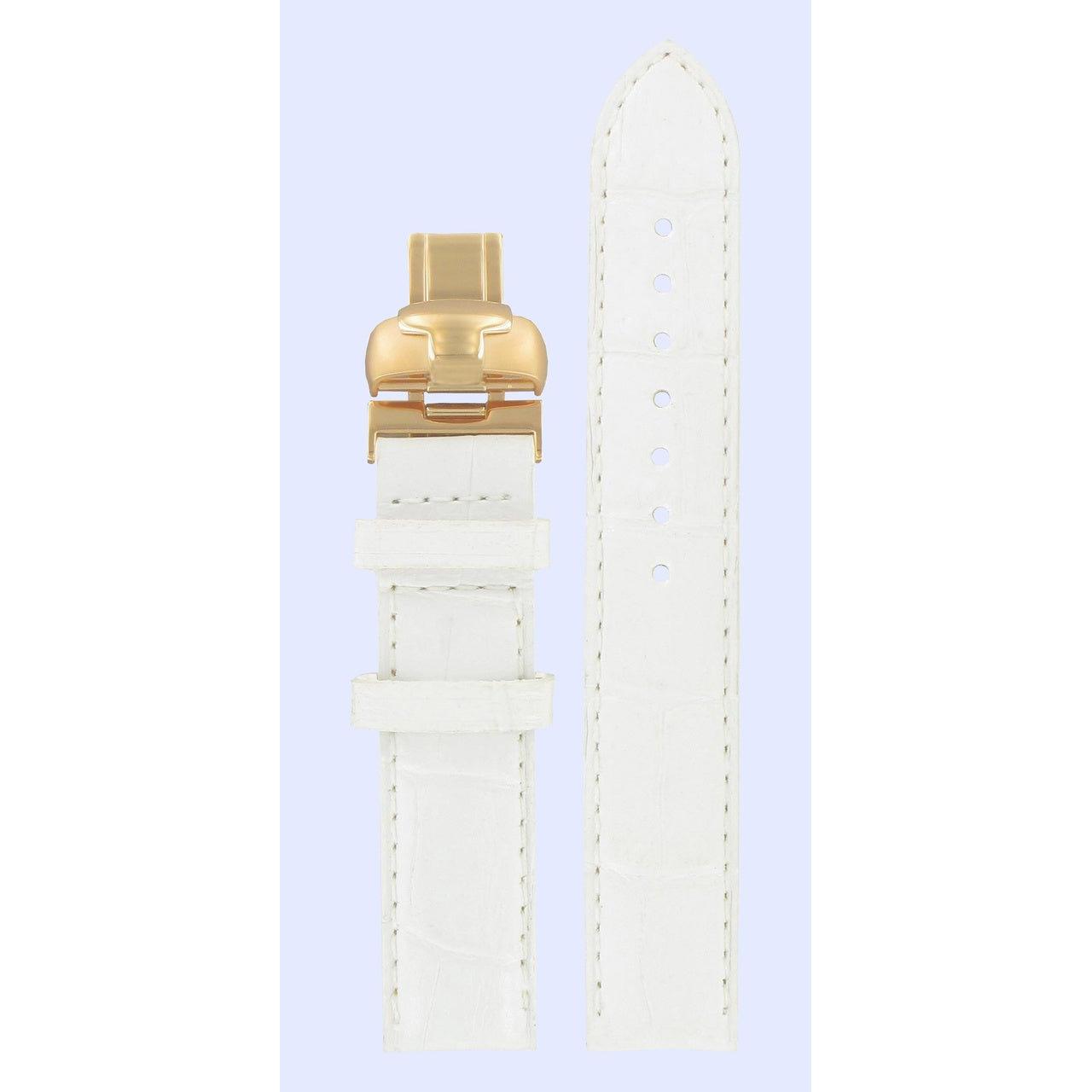 Tissot T050207A & T050217A Watch Band T600029846 White Leather 16 mm Lady Heart - Watch Plaza
