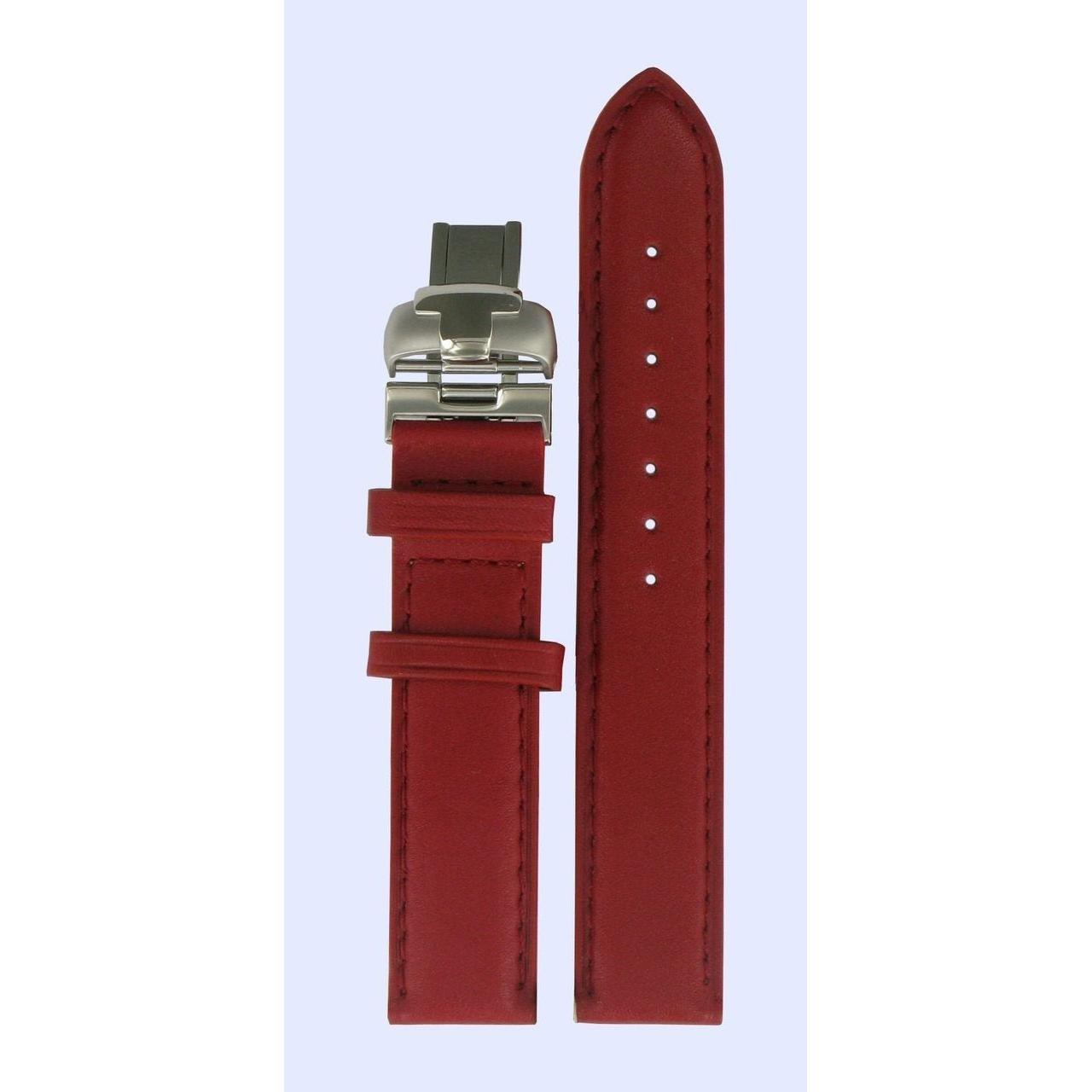 Tissot T050207A Watch Band T600029943 Red Leather 16 mm Lady Heart - Watch Plaza
