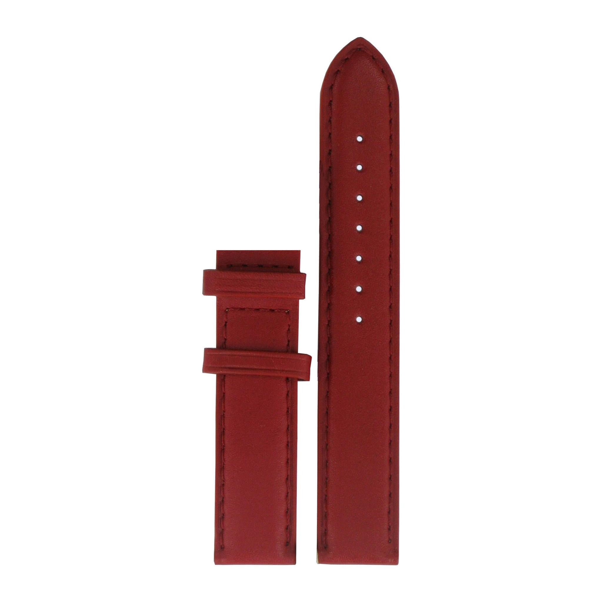 Tissot T050207A Watch Band T610029944 Red Leather 16 mm Lady Heart - Watch Plaza