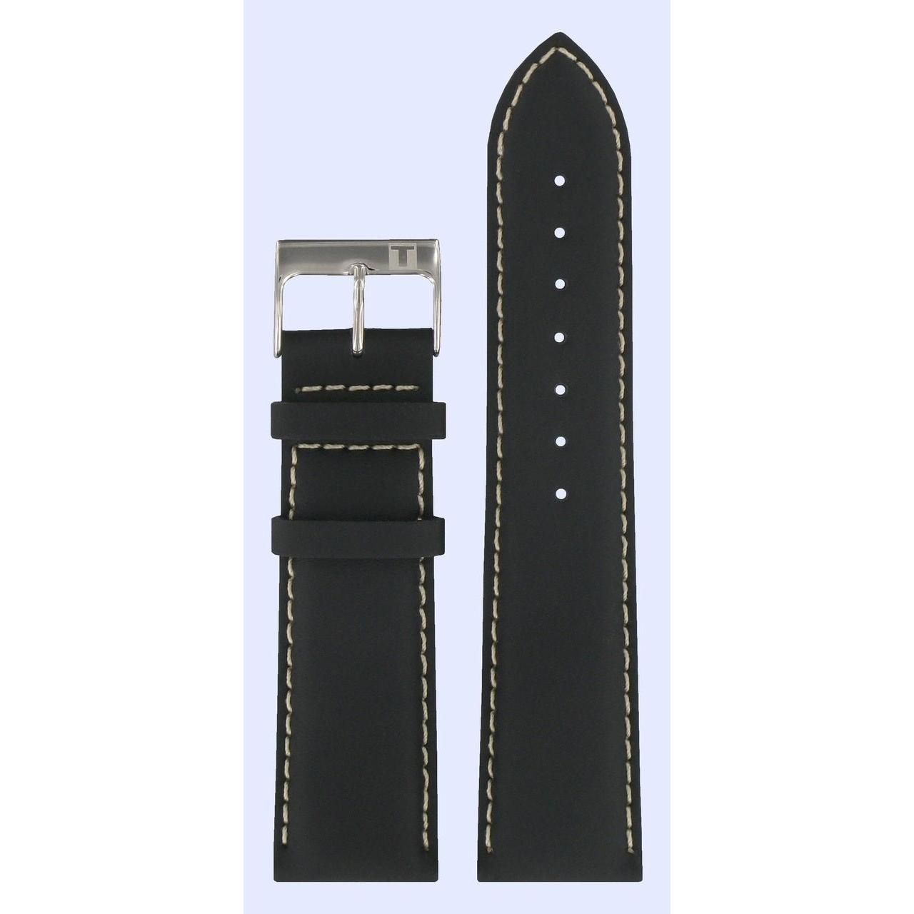 Tissot T06152 Watch Band T600013541 Black Leather 22 mm XL - XXL - Watch Plaza