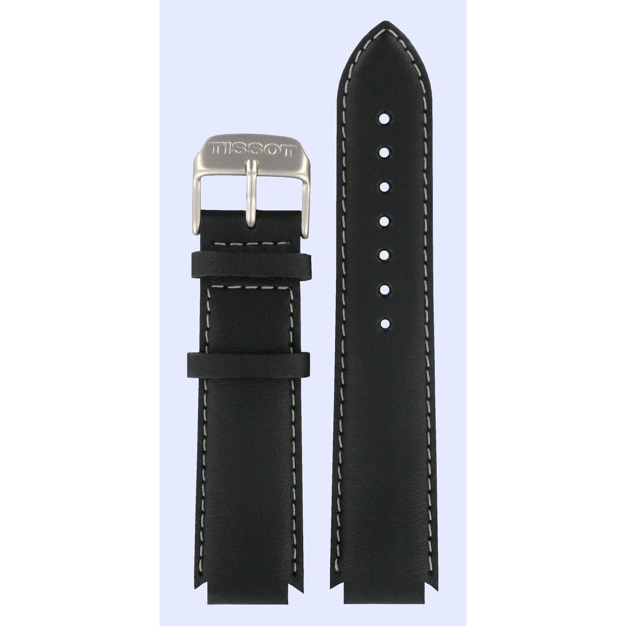 Tissot T1214 & T1215 Watch Band T600013436 Black Leather 22 mm Atollo - Watch Plaza