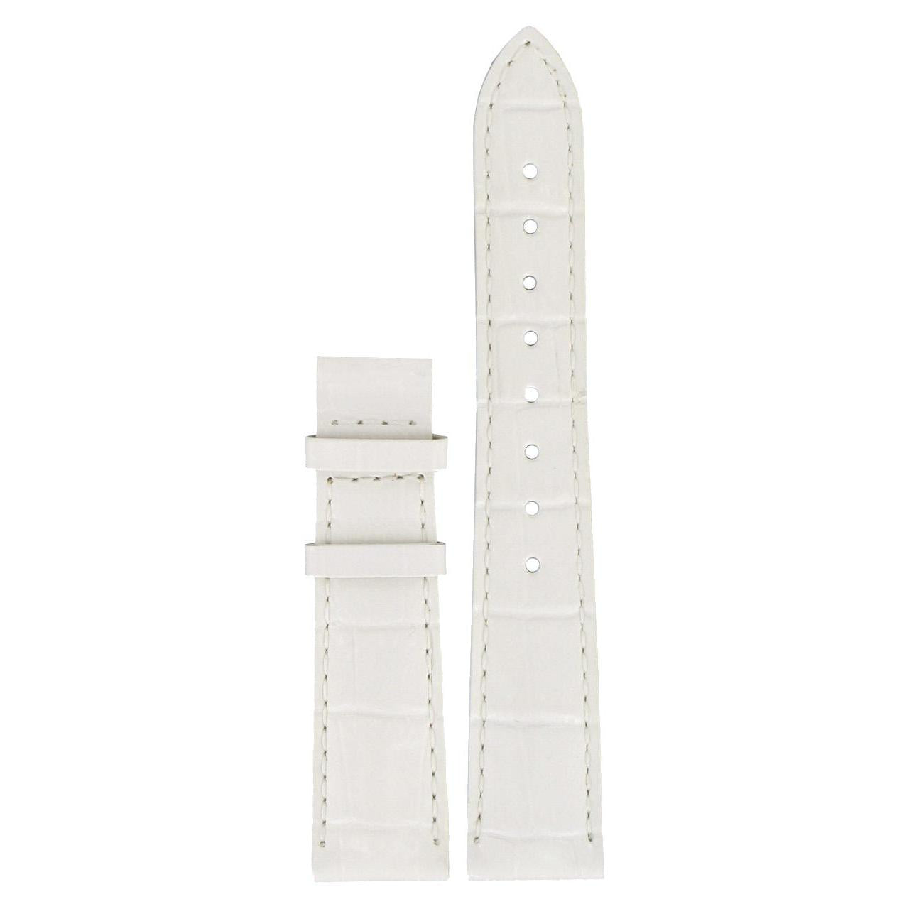 Tissot T22145621 Watch Band T610020654 White Leather 17 mm PRC 100 - Watch Plaza