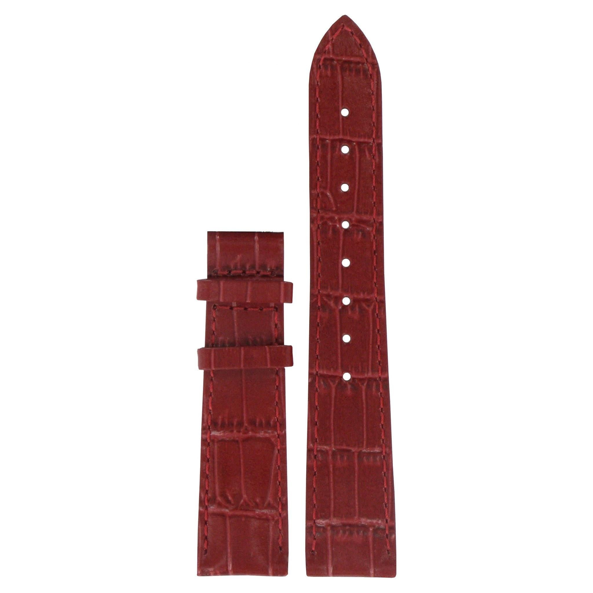 Tissot T22146681 Watch Band T610020567 Red Leather 17 mm PRC 100 - Watch Plaza