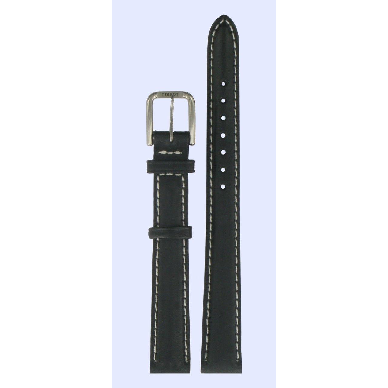 Tissot T27221113 Watch Band T600013334 Black Leather 12 mm PR 50 - Watch Plaza
