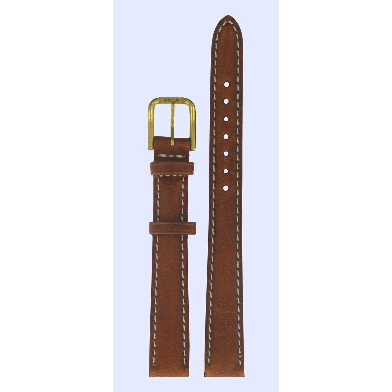 Tissot T27521121 Watch Band T600013332 Brown Leather 12 mm PR 50 - Watch Plaza